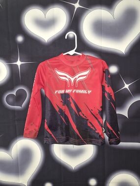 Red & Black 'For My Family' Graphic Long Sleeve Shirt